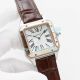 Replica Cartier Santos Automatic Watch Black Dial Brown Leather Strap Rose Gold Bezel (4)_th.jpg